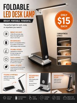 Desk rechargeable led lamp fold