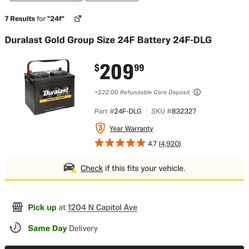 Brand New Group 24F Auto Battery 