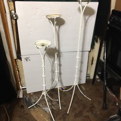 3 Metal Vintage Candle Holders 