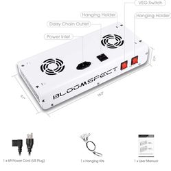 LED 600Watt Grow Light, Bloomspect Full Spectrum