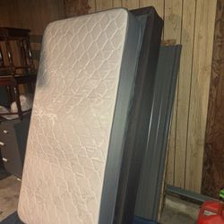 Full Size Bed And Box Spring,with Break Down Bed Frame