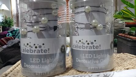 LED Lighted Decorative Garland - 6 ft- (see pics for more description)