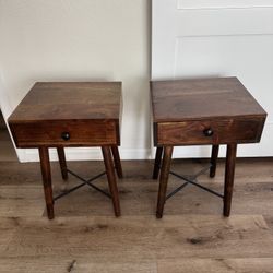 Two Wood Nightstands