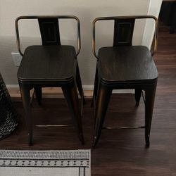 Wooden Bar stools With Metal Frame