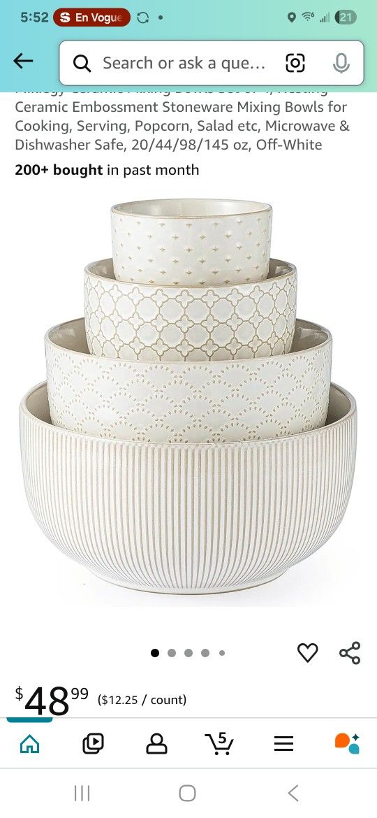 Mikiegy Ceramic Mixing Bowls