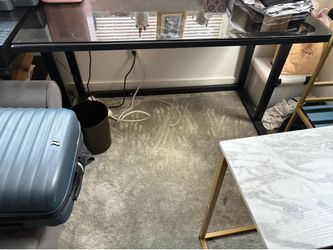 Living spaces black glass desk