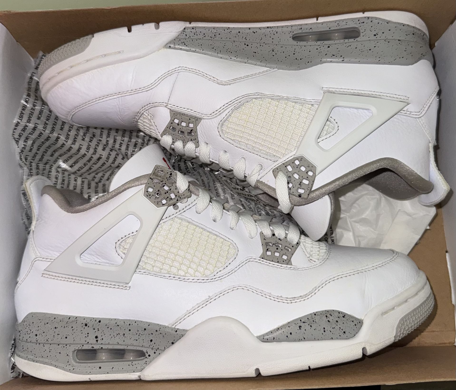 Nike Air Jordan Retro 4 White Oreo Size 12 Men’s Sneakers Shoes