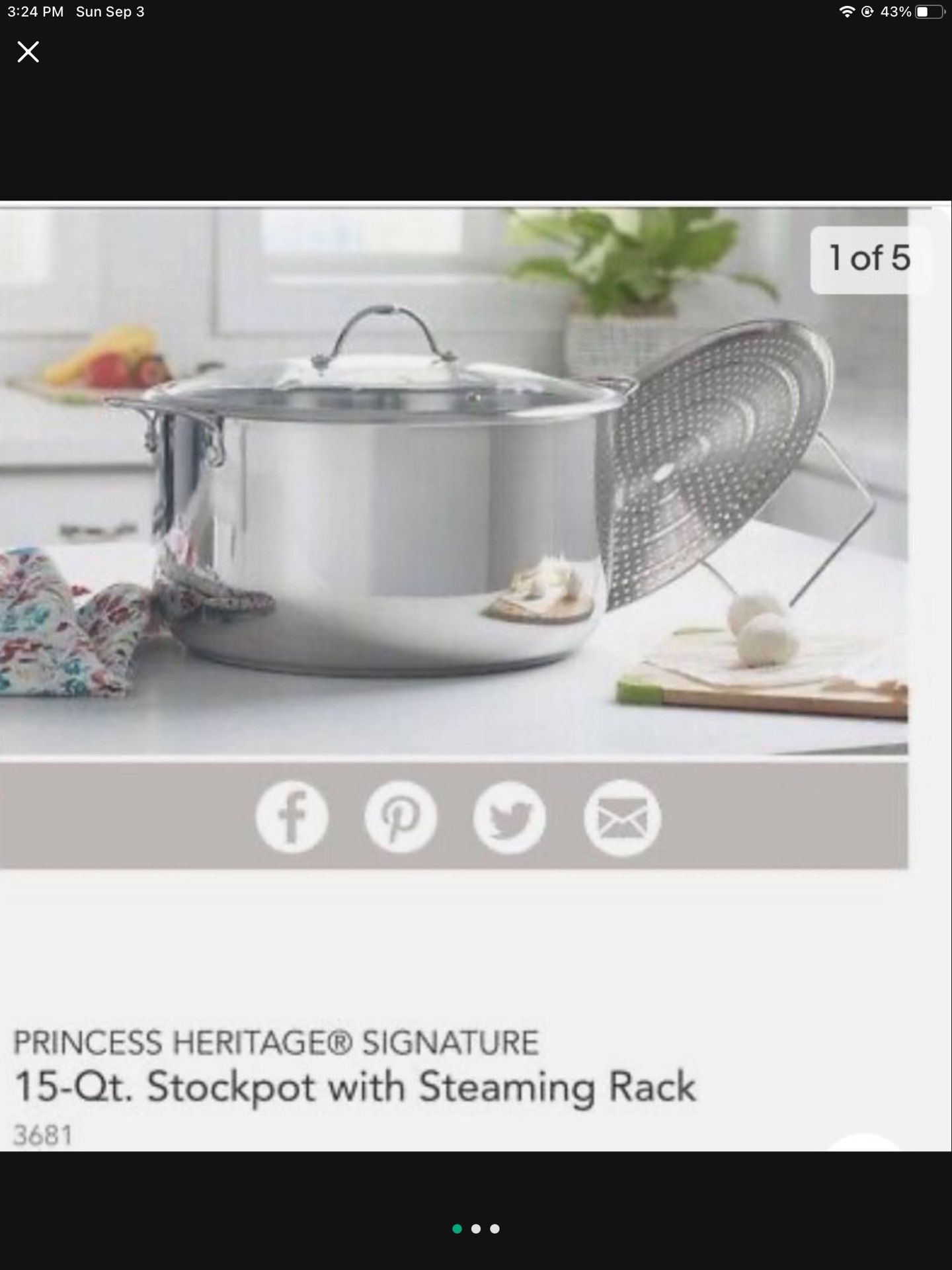 Olla De 15 Cuartos De Princess House