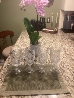 Set of 4 Godinger palm tree crystal  ￼glassware