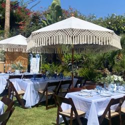 Boho Fringe ivory umbrellas