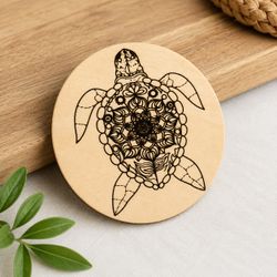 Sea Turtle Wooden Fridge Magnet – Laser Engraved Ocean Decor