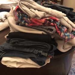 Multiple Bags And Totes Of Womans Clothes And Kids Baby Infant