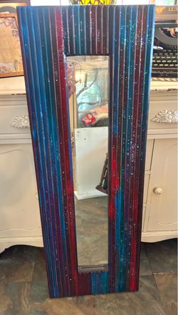 Fabulous large wooden framed mirror from Pier One. New