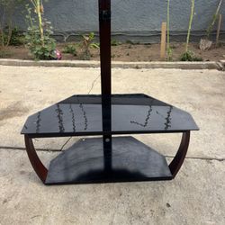 tv stand with 2 glass shelves