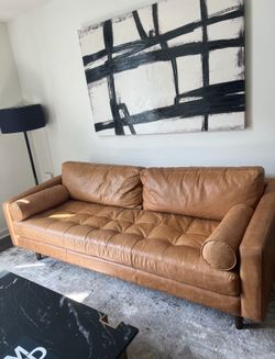 Poly & Bark Napa 88.5"' Full-Grain Genuine Italian Leather Sofa