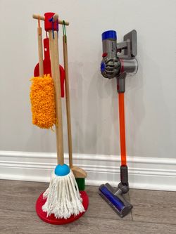 Dyson Toy Vacuum and Melissa & Doug Cleaning Set
