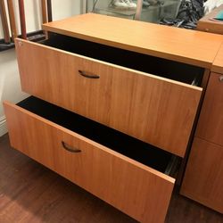 Wood Cabinet With 2 Drawers