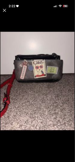Black Crossbody Bag with Patch Design
