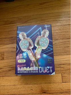 MVMT Rose Gold LED Wireless Karaoke Microphones - 2 Pack duet speakers box