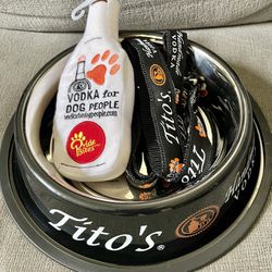 Dog Toy, Leash & Bowl w/Tito’s Vodka Logo