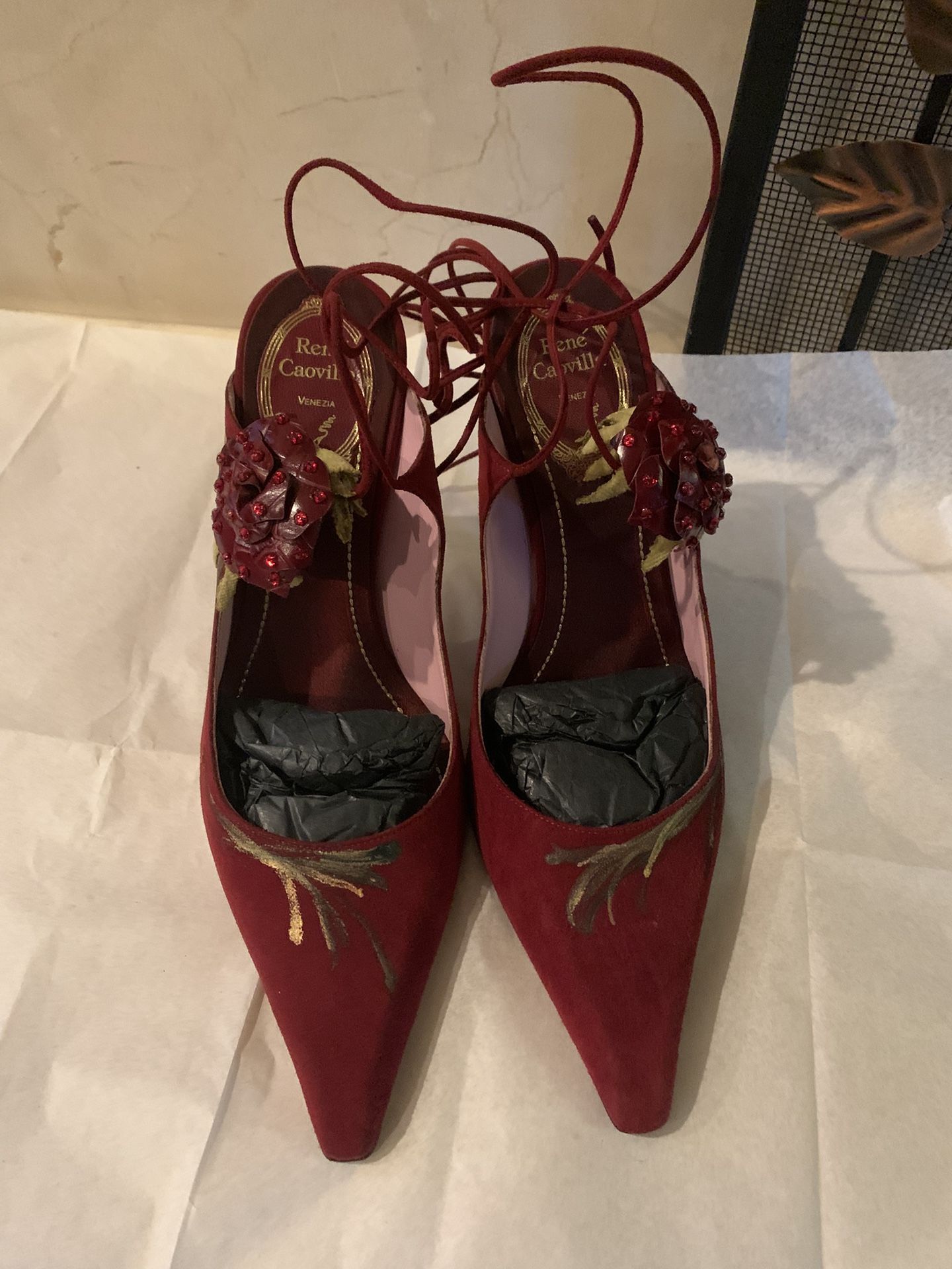 Rene Caovilla Red Heels 7.5 Women’s
