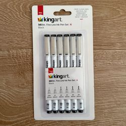 *BRAND NEW* Kingart Fine Line Ink Pen Set 6pk