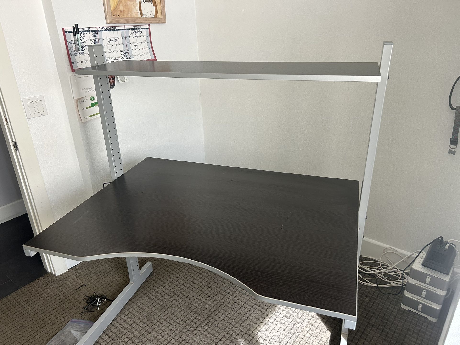 Metal Two Shelve Desk 47” Long 23.5 Wide