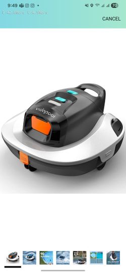 Robotic Pool Vacuum Cleaner,Portable Swimming Pool Vacuum Self-Parking Technology with LED Indicator,Ideal for Above Ground/Flat Pools up to 860 Sq.Ft