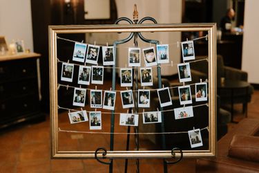 Wedding decor, gold frame for polaroids