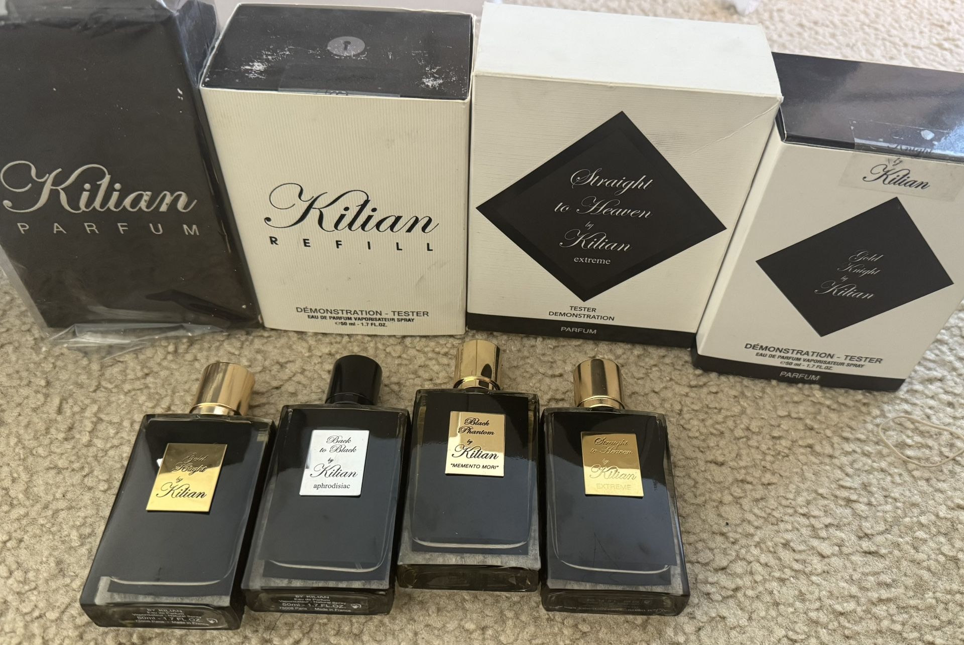 lot of kilian fragrances