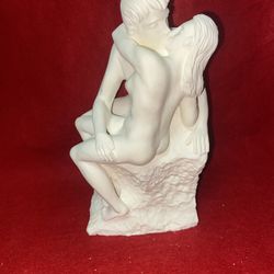 7 Inch Alabaster Greek Couple In Love Statue Imported From Greece 