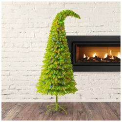 Grinch-Style Pre-Lit Artificial Christmas Tree