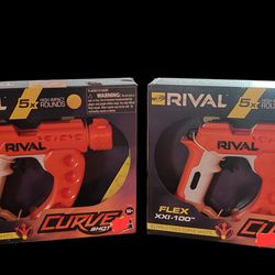 (2) Pair of Nerf Rival Curve Shot -- Flex XXI-100 Blaster -- Fires Curve Shots 🔥 NEW NIB