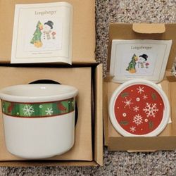 Longaberger Holiday Crock With Lid Set
