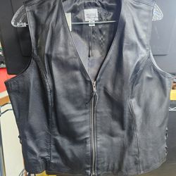 Womens Leather Motorcycle Riding Vest