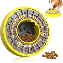 Slow Feeder Dog Bowl Dog Puzzle Toy Feeder 11.8In for All Dogs Slow Feeder Bowl Puppy Rotate Lid Puzzle Games Keep Dog Busy Puzzle Toy Dog Food Bowls 