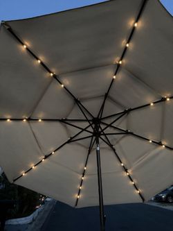 Patio Umbrella with Solar Lights, Wiki 10ft 3-Tier