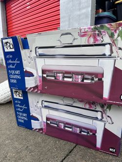 Pleasanton, 9 qt stainless chafing dish set, each $20