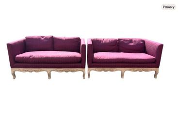 Set of 2 Custom Upholstered Vintage Sofas
