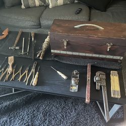Old Vintage Tools And Tool Box 