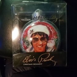 Elvis Glass Christmas Ornament