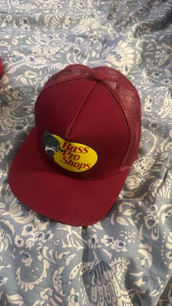 Burgundy bass pro shops hat