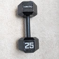 1 25 Lb Hex Iron Dumbbell Champs