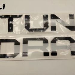 3D Raised Fit 2014-2021 Toyota Tundra Tailgate Insert Letters Emblem Gloss Black
