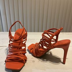 Orange Straps Heels Size 9