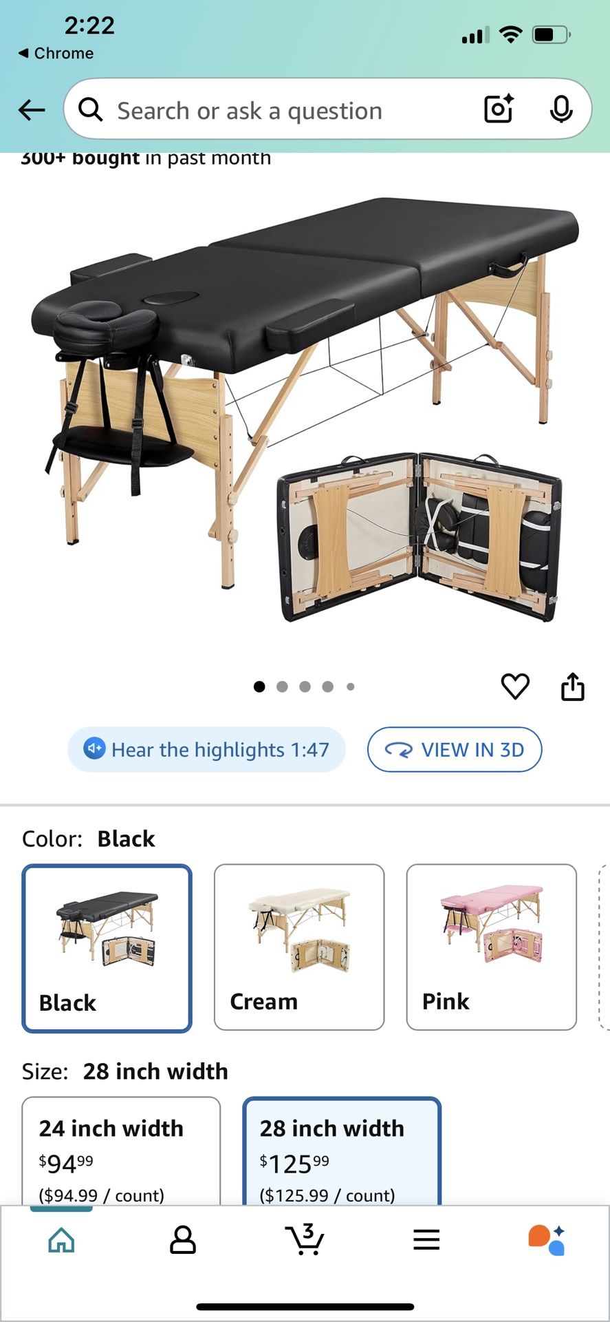 28 Inch Massage Table