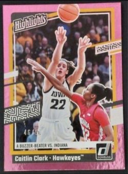 2024 Panini WNBA Caitlin Clark Numbered /50 Pink Rookie Card H6 - #'d 46/50 - RC - Highlights - Rare - Basketball - ROY - Caitlin Clark Collection