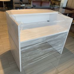 Reception desk Shell white gray 4’