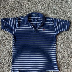 Polo Ralph Lauren Men’s Classic Fit, Striped-Polo Shirt, Navy Blue And White, 100% Cotton, Size Large