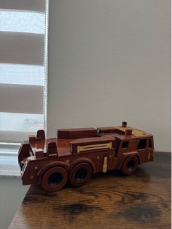 Wooden Handmade Fire Truck Vehicle Model Toy - Age Level 8-11 Years